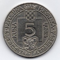 Horvátország 5 horvát Kuna, 1994, alkalmi veret, Senj/Zengg