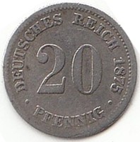 Német 20 pfennig 1875F  AG ezüst !