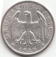 Német Reichsmark 1927F  AG ezüst ! Ritka .