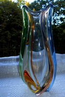Bohémia üveg  váza, Frantisek Zemek  25 cm 