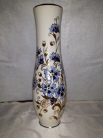 Zsolnay kézzel festett búzavirág mintás váza