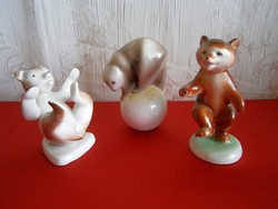 3 db Drasche porcelán hempergő maci, cirkuszi medve, táncoló bocs