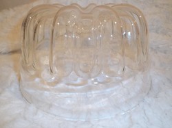 Üveg - nagy hőálló - kuglóf forma - 21 x 11 cm - gyümölcstartónak is tökéletes - hibátlan