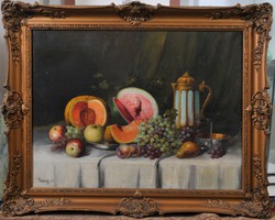 Attributed to Ferenc Újházy (1827-1921): fruit still life