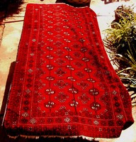  Türkmén Bakhara mintás bordó szőnyeg.230x135 cm