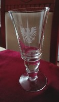 Polished crystal goblet, 18.5 cm high