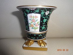 Herendi Siang Noir körmös váza, 7,8 x 7,8 cm - hibátlan 