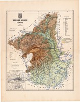 Borsod megye térkép 1887 (2), vármegye, atlasz, Kogutowicz Manó, 44 x 56 cm, Gönczy Pál, Miskolc