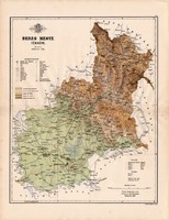 Bereg megye térkép 1886 (4), vármegye, atlasz, Kogutowicz Manó, 42 x 55 cm, Gönczy Pál, Munkács