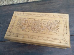 Wooden box, hand-carved