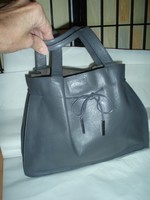 Vintage, original gucci gray, leather handbag, shoulder bag