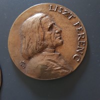 Bronz plakett - Szabó Gábor: Liszt Ferenc