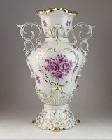 Gyönyörű barokk  hollóházi  nagy  váza