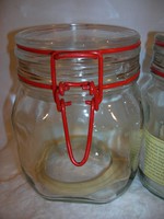 Üveg - Német - csatos - szögletes üveg - gumival 7,5 dl - szép állapot