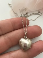 Ezüst nyaklánc nyitható szív medál 