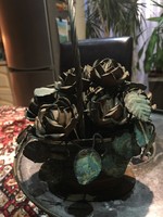 Réz virágokkal készült kosárka