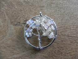 Beautiful tree of life pendant with rock crystal and opalite
