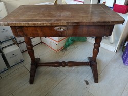 Antik Biedermeier íróasztal, szalonasztal, fiókos, iroda asztal fa barna