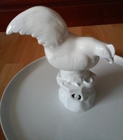 Herendi fehér porcelán tál baromfival / madárral