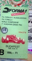 Régi belépőjegy, legelső magyarországi FORMA-1 Hungaroring Budapest 1986 vintage,retro