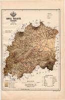 Árva megye térkép 1889 (4), Magyarország, vármegye, atlasz, eredeti, Kogutowicz Manó, 28 x 43 cm