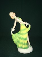 Art deco táncosnő porcelán figura 20 cm