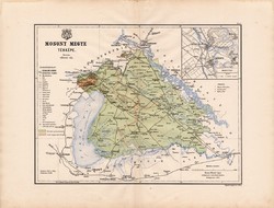 Mosony (Moson) megye térkép 1886 (4), vármegye, atlasz, Kogutowicz Manó, 43x56 cm, Gönczy Pál, Óvár