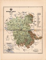 Komárom megye térkép 1888 (4), vármegye, atlasz, Kogutowicz Manó, 43 x 56 cm, Gönczy Pál, nagy méret