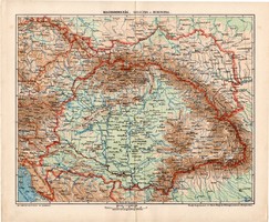 Magyarország, Galícia és Bukovina térkép 1907, eredeti, atlasz, Kogutowicz Manó, régi, magyar nyelvű