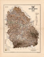 Hunyad megye térkép 1889 (4), vármegye, atlasz, Kogutowicz, 43 x 56 cm, eredeti, Szászváros, Hátszeg