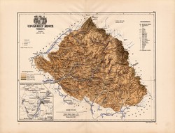 Udvarhely megye térkép 1887 (4), vármegye, atlasz, eredeti, Kogutowicz, Gönczy, 43 x 56 cm, székely
