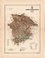 Gömör és Kis - Hont megye térkép 1889 (4), vármegye, eredeti, Kogutowicz, Rimaszombat, Rozsnyó