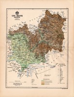 Ung megye térkép 1888 (4), Magyarország, vármegye, atlasz, eredeti, Kogutowicz, 43 x 56 cm, Ungvár