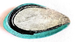 Gorka Lívia kerámia Türkiz kavics tál asztalközép kínáló tál 44cm