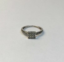Fehér arany 0.15 pont gyémánt gyűrű 