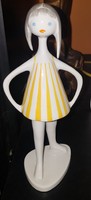 Art Deco Drasche kislány csikos ruhában