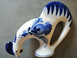 Ritka Gzsel orosz porcelán kakas figura