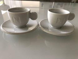 Nespresso mokkás és kapucinós csészék hófehér porcelánból