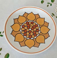 Hollóházi jelzett napraforgó fali tányérok párpan ritka mintával hibátlan porcelán