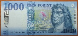 1000 Forint - 2018 DC - UNC - Alacsony sorszám!