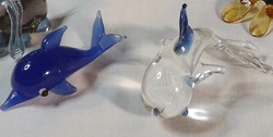 Mini üveg delfinek 2 db 