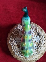 Páva szép színekben pompázva Hollóházi porcelán 