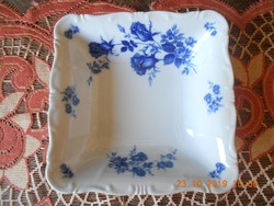 Zsolnay porcelán barokk, kék rózsa mintás köretes, salátás tál