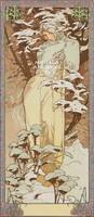 Alfons Mucha: Négy évszak 1900 - Tél. Kitűnő minőségű reprint nyomat paszpartuval