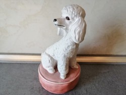 Goebel uszkár (pudli) figura, biszkvit porcelán kutya