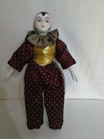 Venetian carnival, pierrot figurine, doll, pottery, harlequin