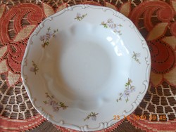 Zsolnay barokk, tollazott, barackvirág mintás mély tányér