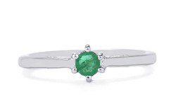 Limitált darabszámú ékszer 925-ös ezüst gyűrű eljegyzési gyűrű 0,240 karátos Smaragd drágakővel