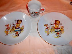 3 db-os Mese garnitúra Kahla porcelán  bögre+ lapos+ mély (főzelékes)  tányér