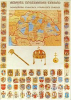 0Y291 Keretezett Magyar történelmi térkép